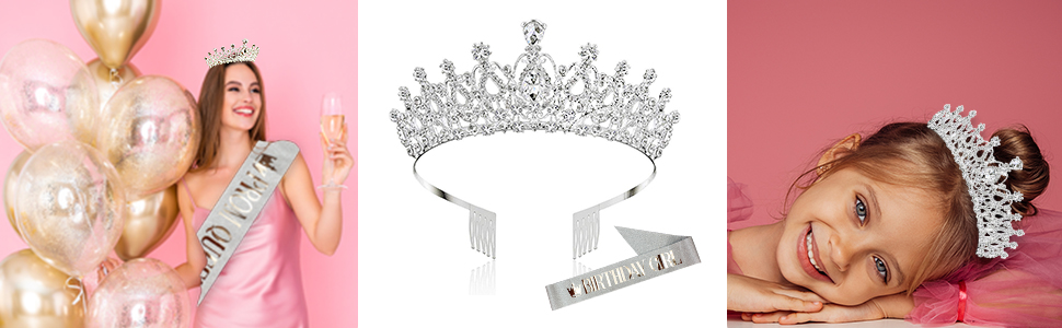 birthday sash and tiara for women