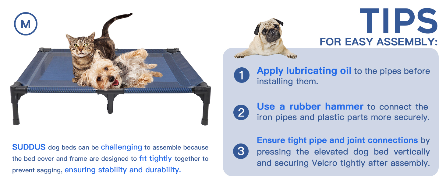 suddus Elevated Dog Beds Waterproof Outdoor, Portable Raised Dog Bed, Dog Bed Off