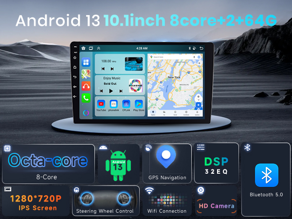Apple - shou134様 Amazon.com: [4G+64G] 8Core Android 13 Double Din Car Stereo