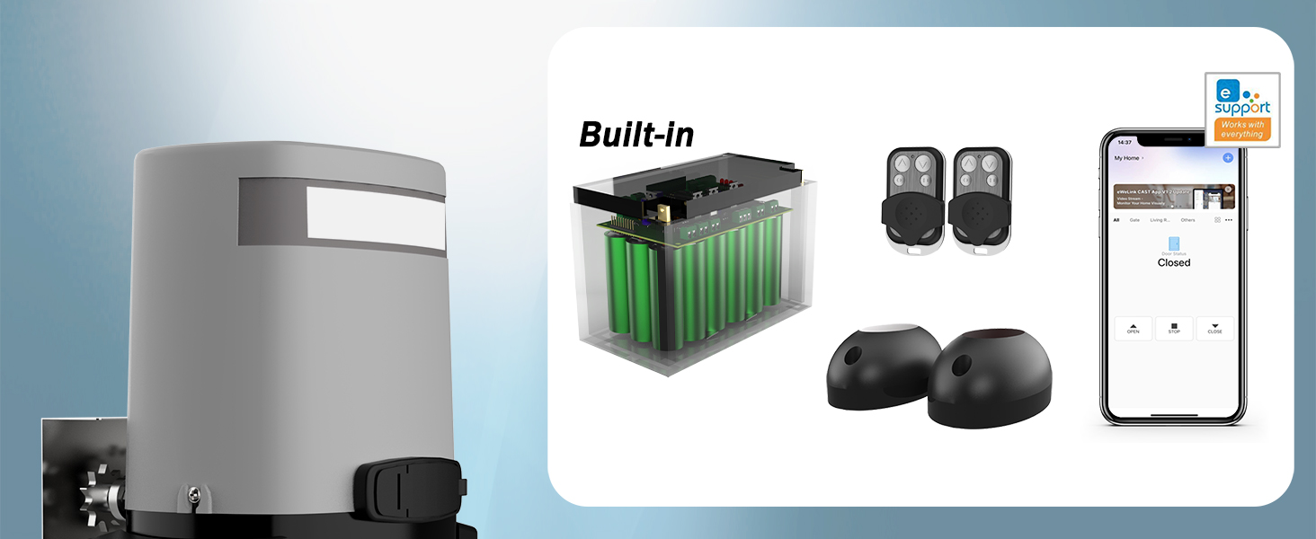 solar gate opener chain drive, sliding gate opener, wifi gate opener automatic, battery backup motor