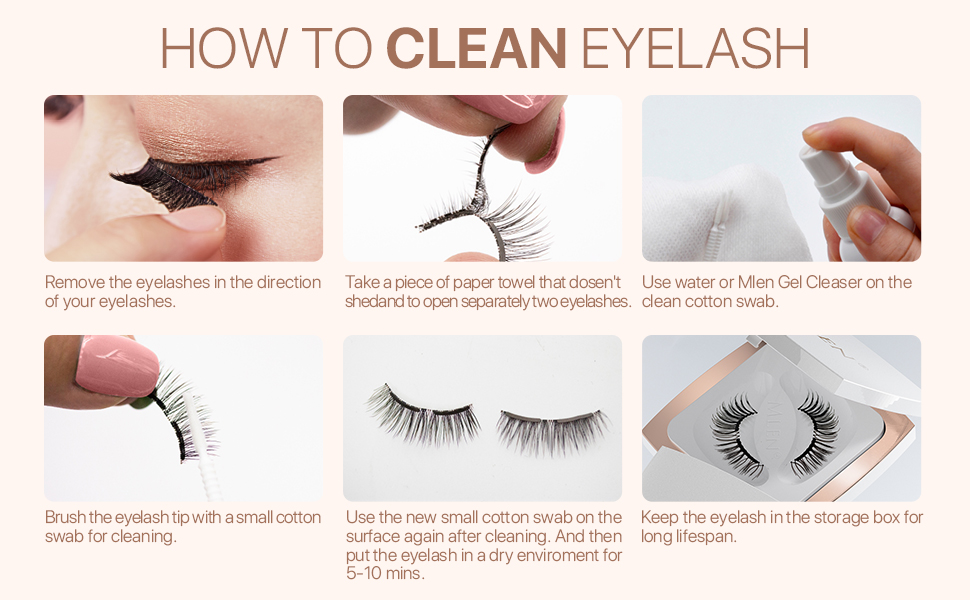 MLEN Eyelashes No Glue or Eyeliner Needed Soft Dual Eyelashes