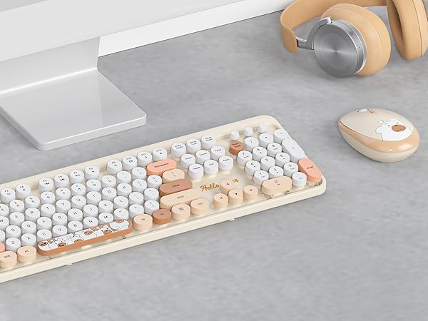 ♡mk♡  Amazon.com: Mosptnspg 2.4G Colorful Keyboard, 104 Key Off