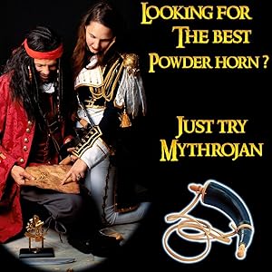 Powder horn muzzle loader pistol pirate medieval gun civil war rifle frontier musket shooting canon