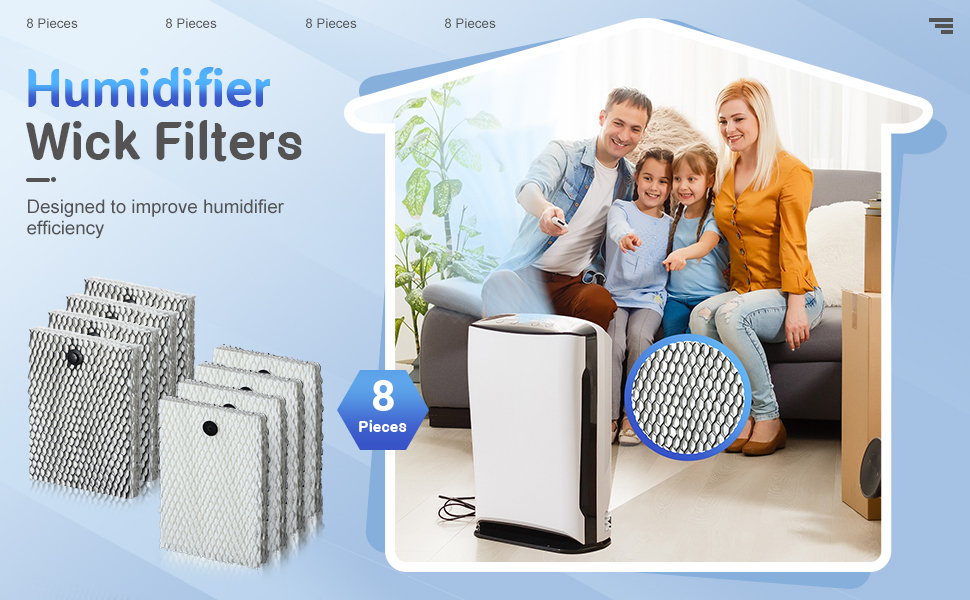 8 Pcs Humidifier Wick Filter Replacement Filter E Type E