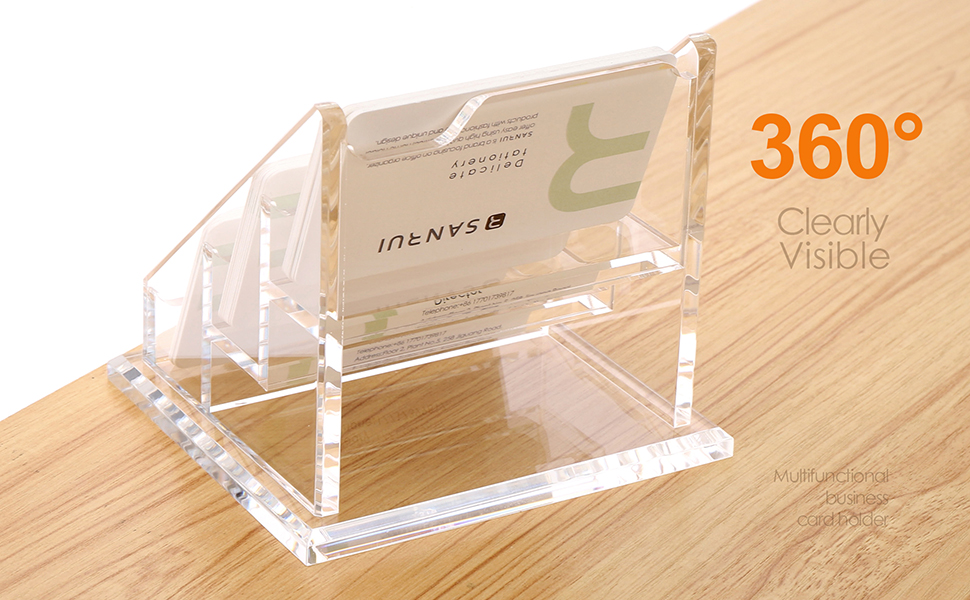 SANRUI Acrylic Business Card Holder, Clear Business Card