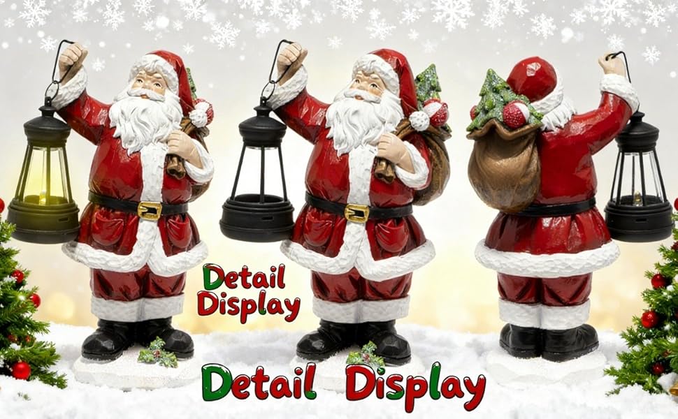 Hodao Resin Santa with Lantern Figurine