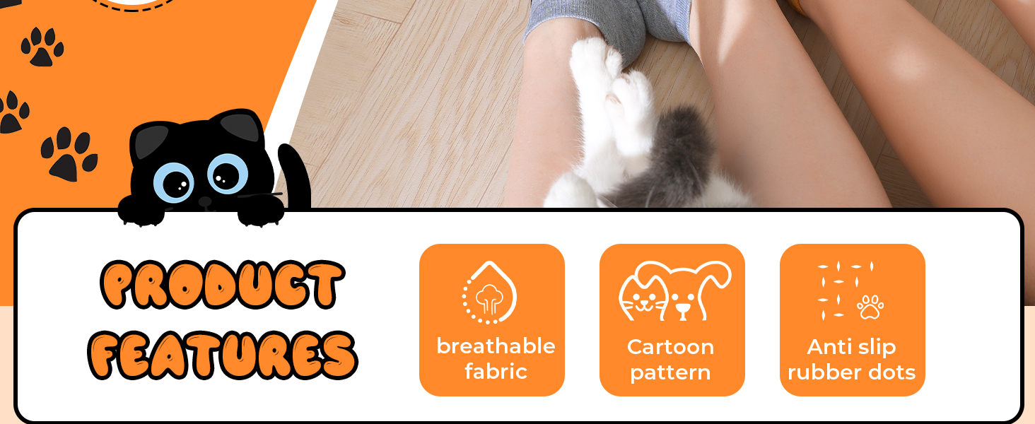 grip socks with cats on them