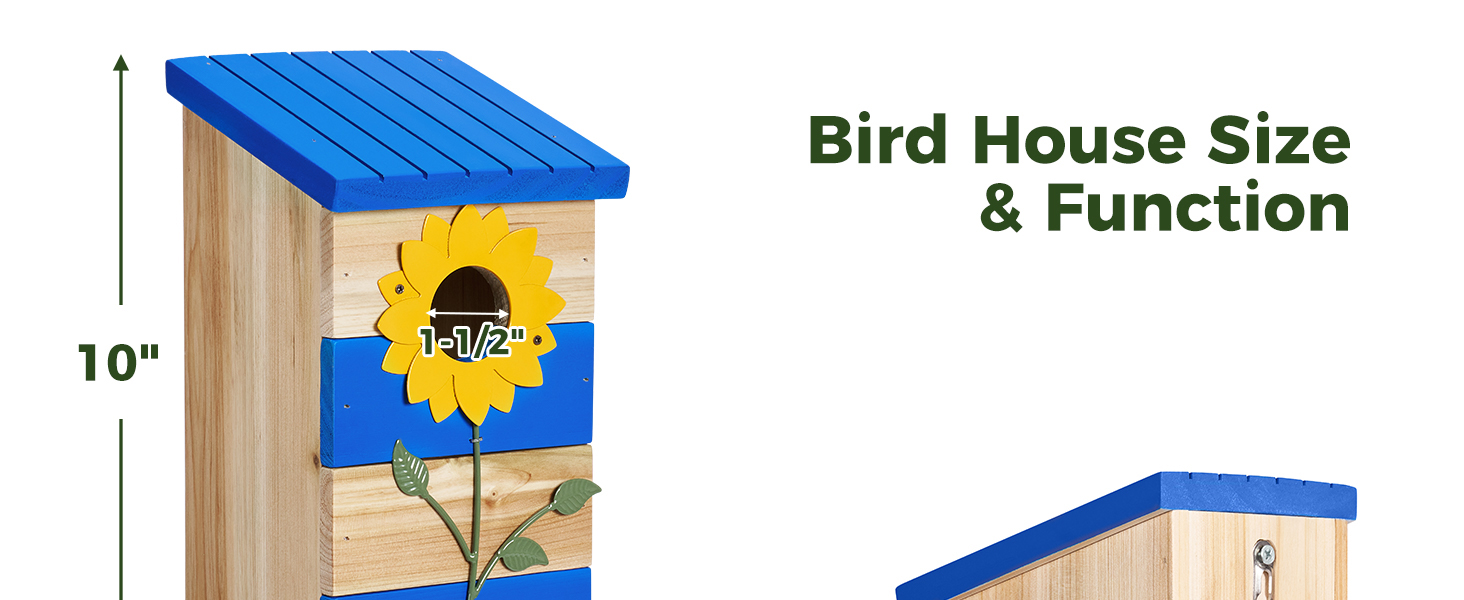 Kingsyard Blue Bird Houses for Outdoors Wooden Bluebird House for Bluebirds