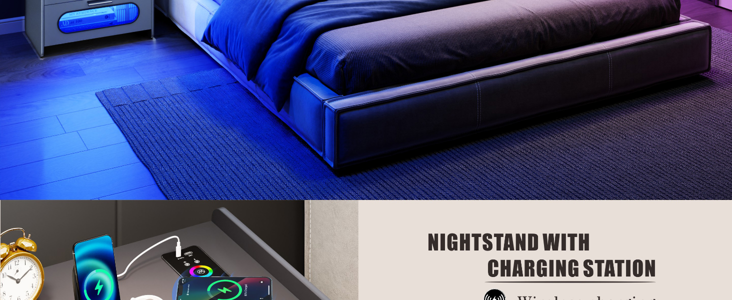 Night stand with drawer helping you keep your bedroom clutter-free