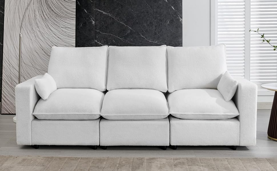 LZ LEISURE ZONE Living Room Sofa, 3 Seat Sofa with