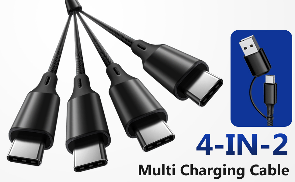 USB C Splitter Multi Charging Cable