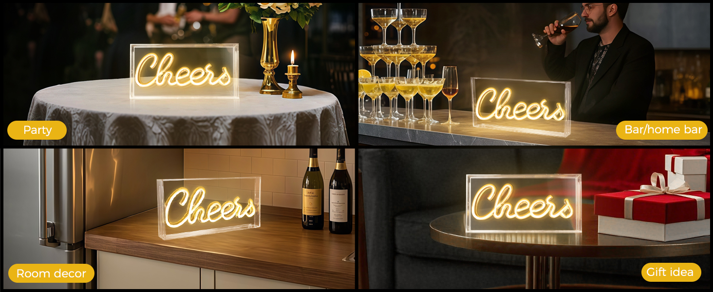 cheers sign,USB LED Desk Cheers Neon Sign 3D Bar Cheers Sign