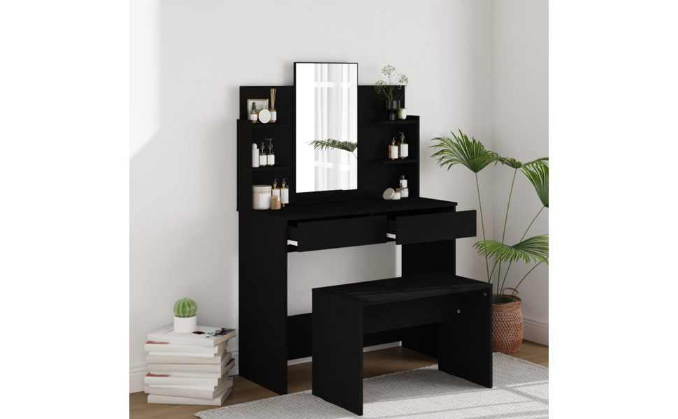 Amazon｜vidaXL ドレッシングテーブル ミラー付き ホワイト