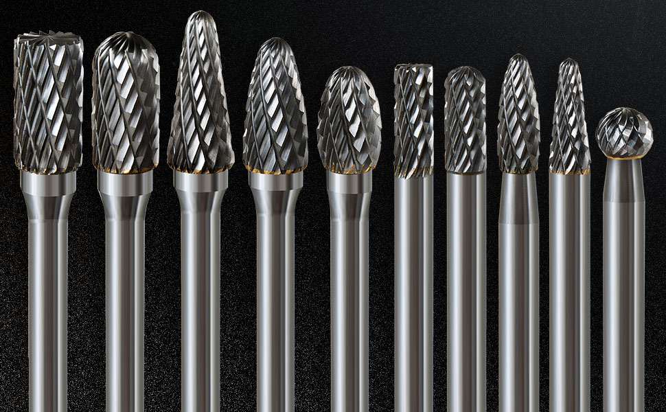 ちっぷ Amazon.com: 10 Pcs 1/4 Carbide Burr Set 1/4 Shank w/Big