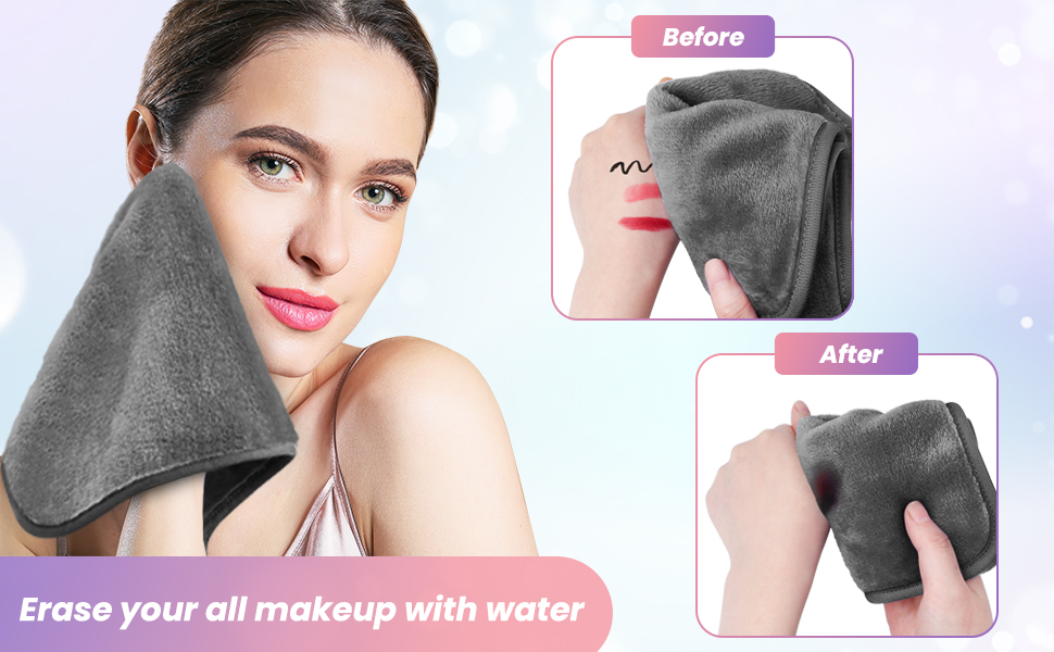 HealAge Makeup Remover Cloth Pack of 8, Soft Microfiber