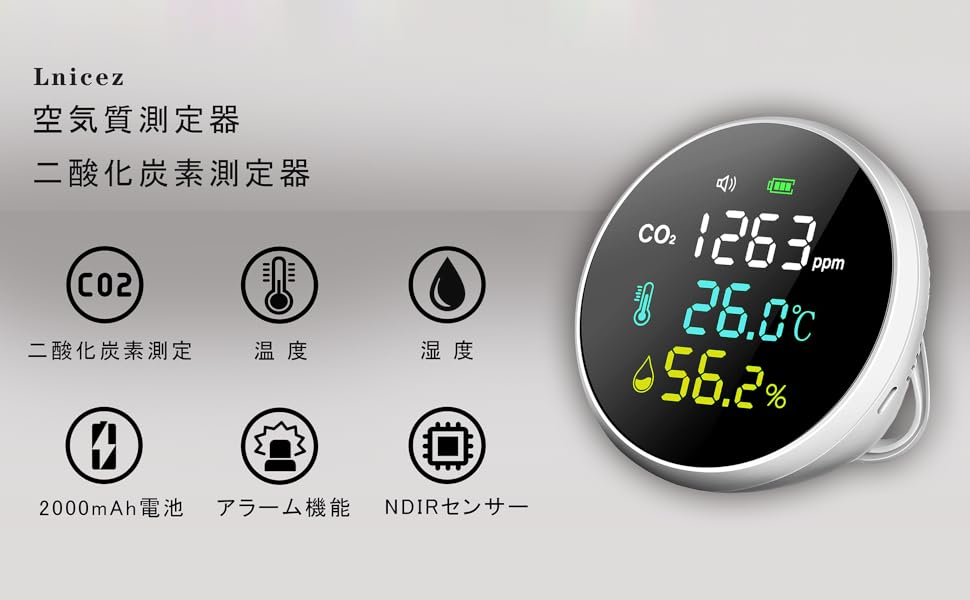 Amazon | CO2測定器 二酸化炭素濃度計 二酸化炭素検出器