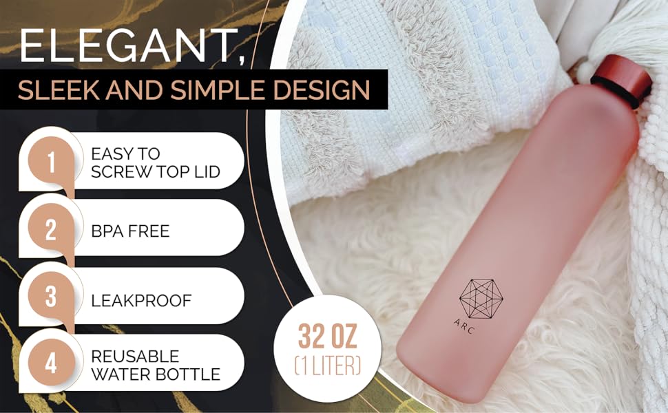 Reusable Water Bottle Leakproof BPA Free Cute Gifts Arc Bottle ARCANA Pink Wife Sports Hiking School