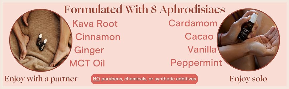 Awaken Arousal Oil for couples, for solo use, formulated with 8 aphrodisiac ingredients, all natural