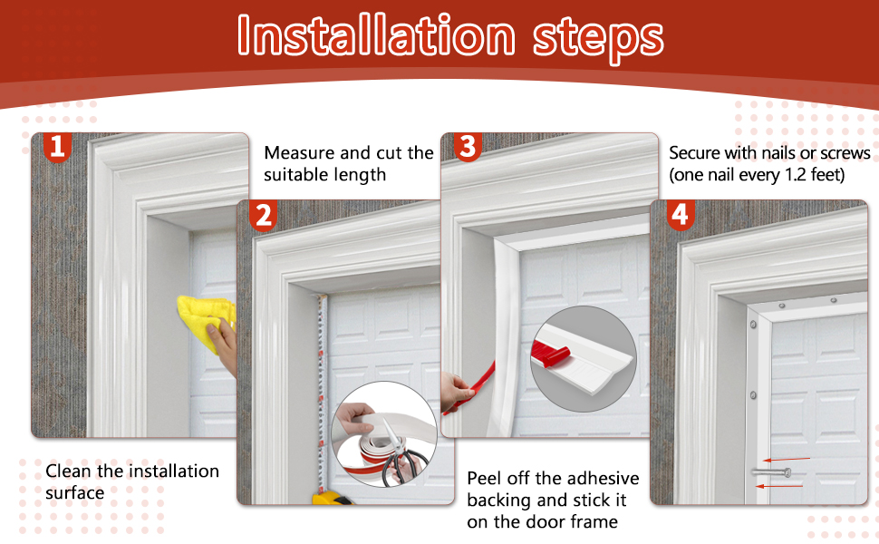 10Ft Garage Door Seal Self Adhesive, Garage Door Seal Top