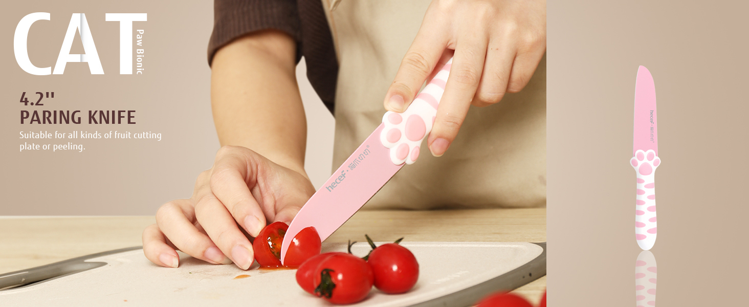 hecef Kitchen Knife Set with Detachable Block, NonStick Coated Knife