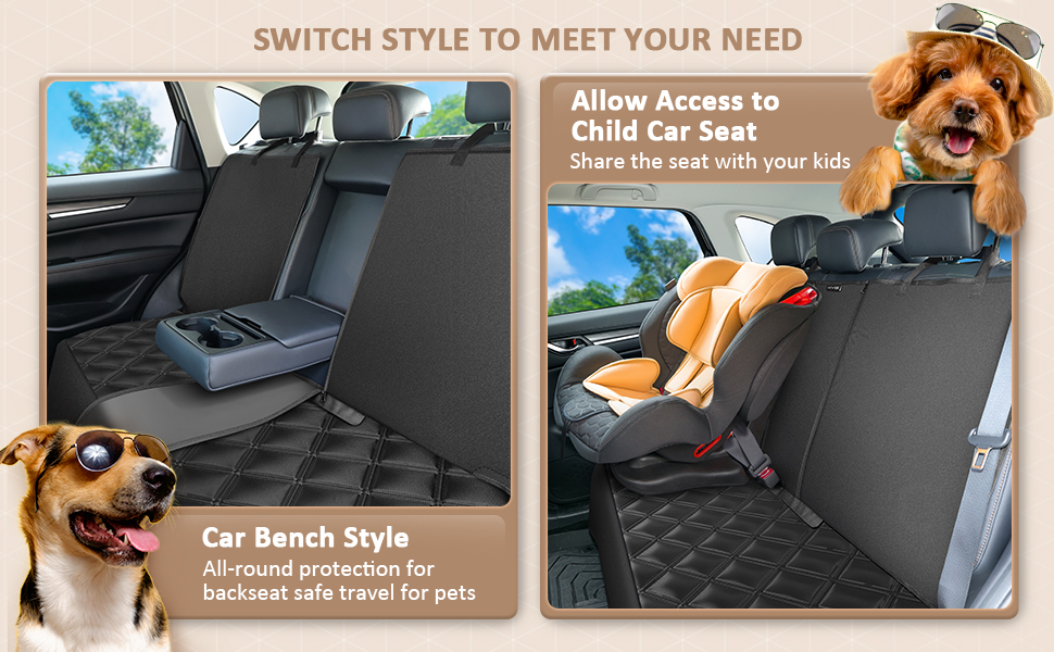 KYG Dog Car Seat Cover Nonslip Pet Car Seat Cover Scratchproof