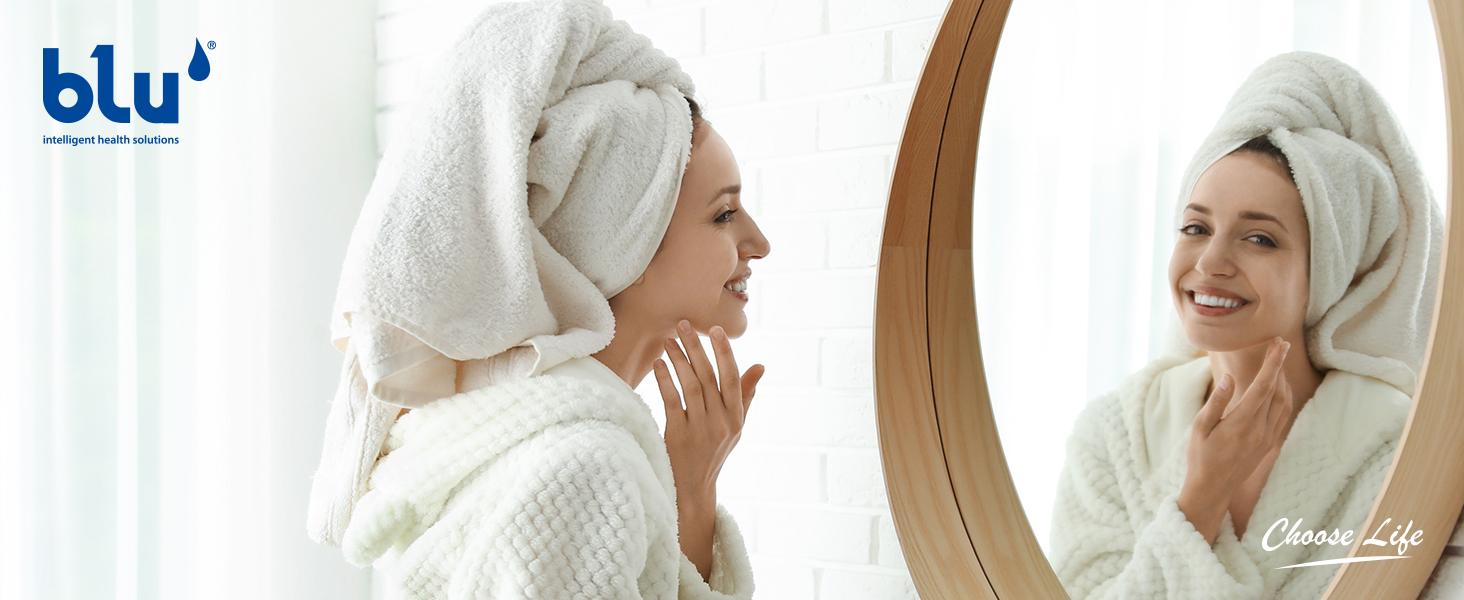 shower filter, blu shower filter, shower head filter, filter shower head, hair loss, blu, skincare