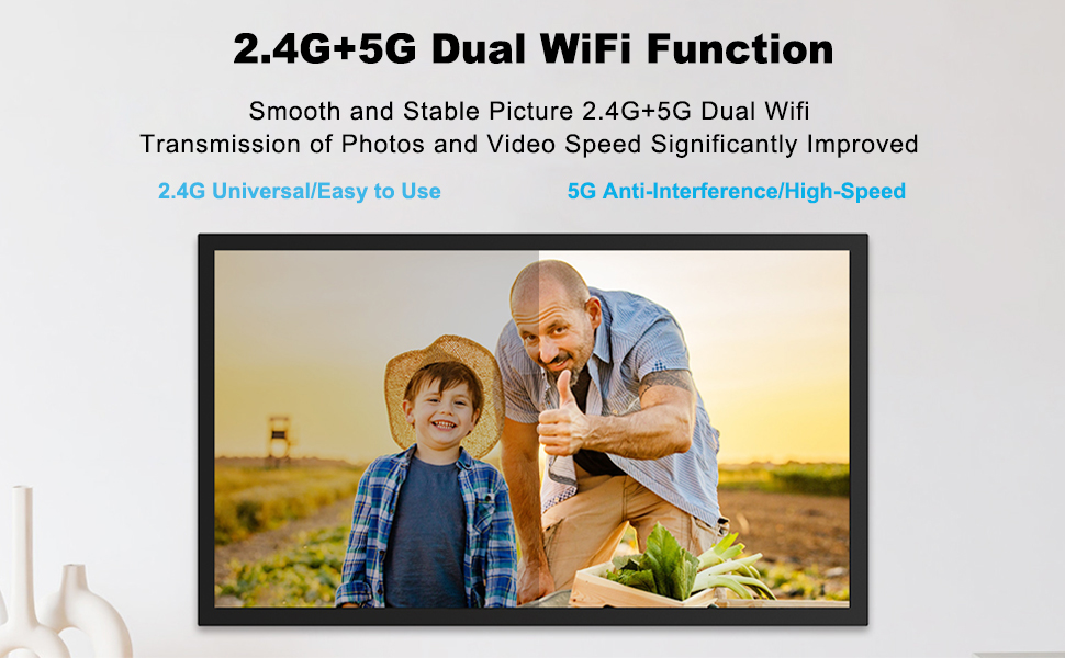 Buy 21.5Inch LargeDualWiFi Digital Picture Frame Digital Photo