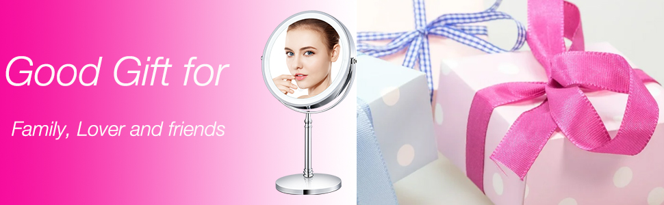 lighted makeup mirror with 10x magnification