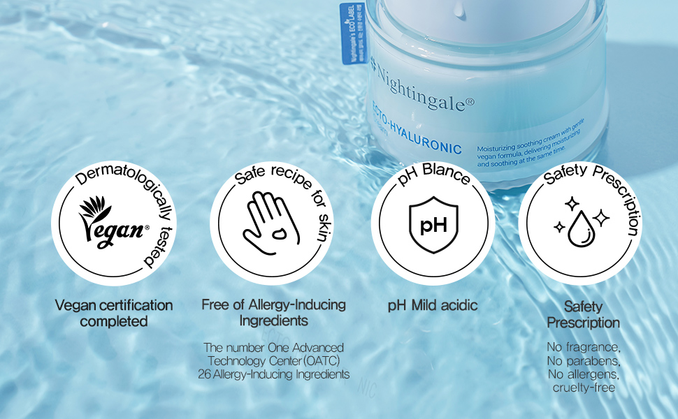 vegan, pH Mild acidic, allergy