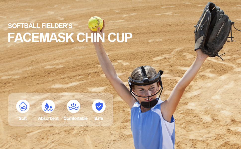 2 Pcs Softball Fielder's Facemask Chin Cup, Durable and Maximum Protection Catchers