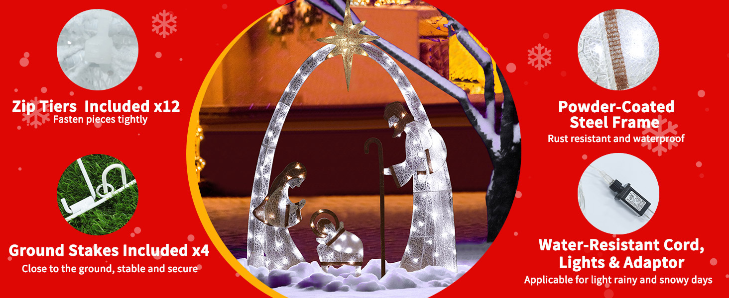 VEIKOU Outdoor Christmas Decorations Lighted Outdoor