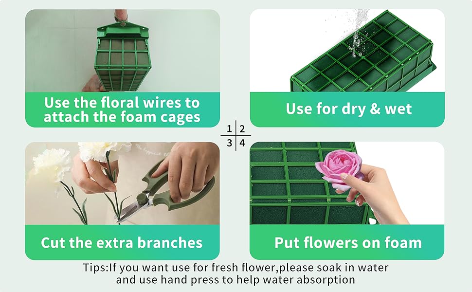 TBPA 3Pieces Floral Foam Cage Flower Holder with Floral