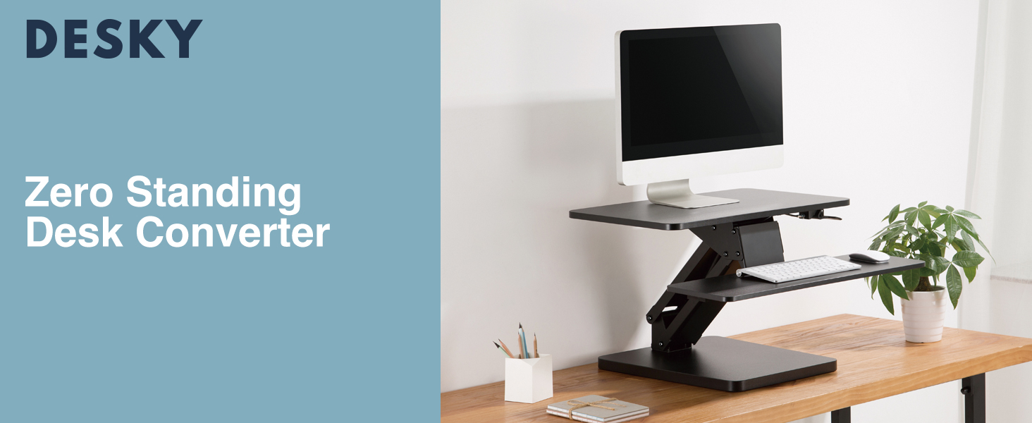 Desky Zero Standing Desk Converter Hero image