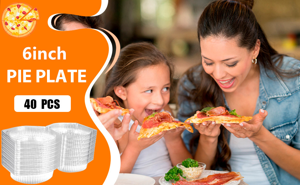 40 Pcs Disposable Pie Keeper Clear Plastic Dessert