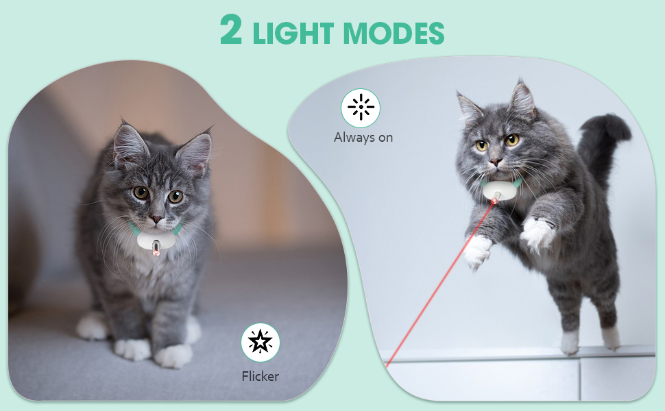 Cat Collar Toys with LED Lights, Wearable Automatic Amusing Cat Collar, Electric