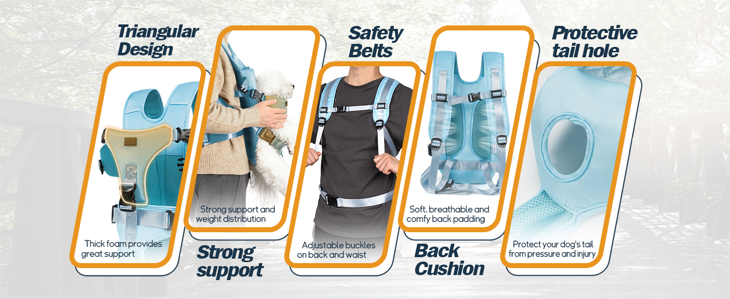 YUDODO Dog Backpack Carrier with Adjustable Safety Buckle