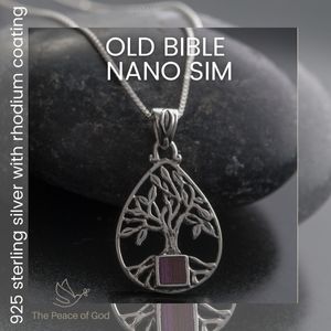 Amazon.com: Nano Sim Old Bible Silver Pendant Tree of Life