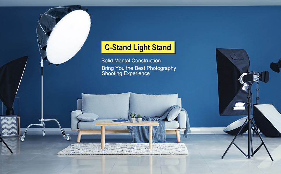 EACHSHOT C Stand Metal Max 10.8ft/330cm with 4.2ft/128cm Holding Arm