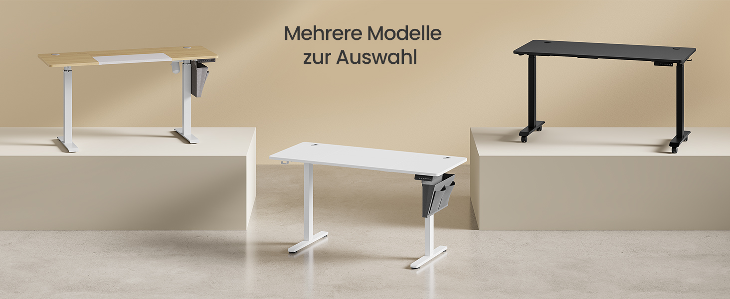 Elektromosan állítható magasságú íróasztal, 60 × 140 × 72–120 cm –, felhő fehér színben