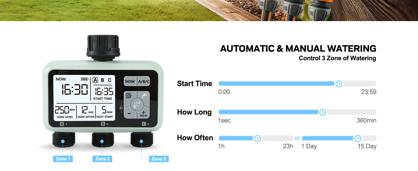CROSOFMI Watering Timer,Sprinkler Timer Programmable Garden Outdoor