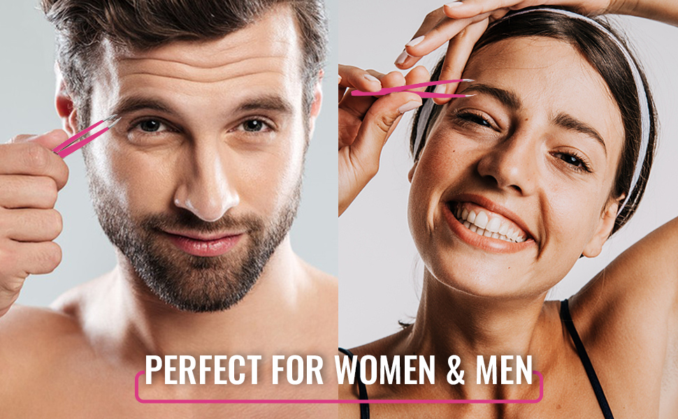 eyebrow dual-ended brush and tweezers