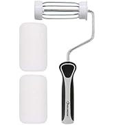 ROLLINGDOG 4 Inch Paint Roller - Roller Frame with 2 Small Smooth Fabric Roller Covers with 3/8" ...