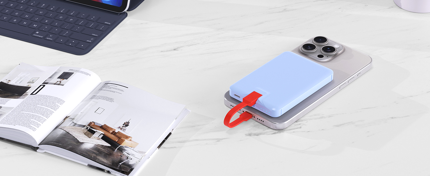 Portable Charger with Built in Cable