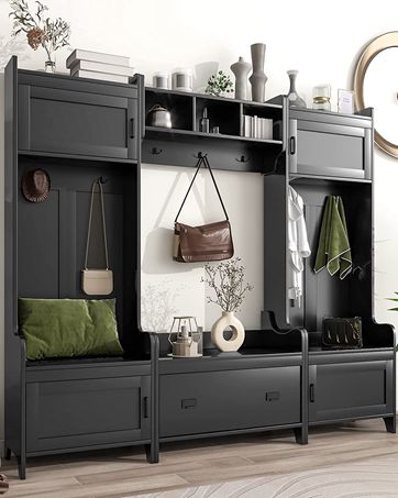 mudroom bench with storage and hooks