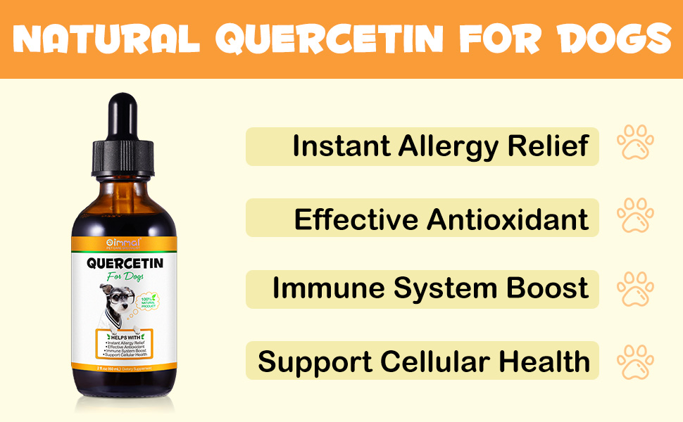 Quercetin for Dogs, Dog Quercetin with Vitamin C Supports Dogs Allergy Relief
