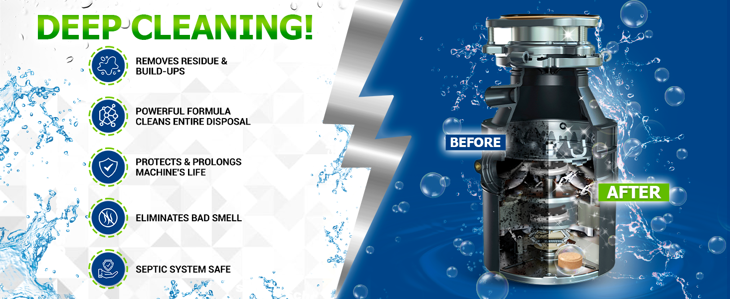 Foaming Garbage Disposal Cleaner and Deodorizer 24 Pack Disposer Cleaner Tablets Keep Your Sink