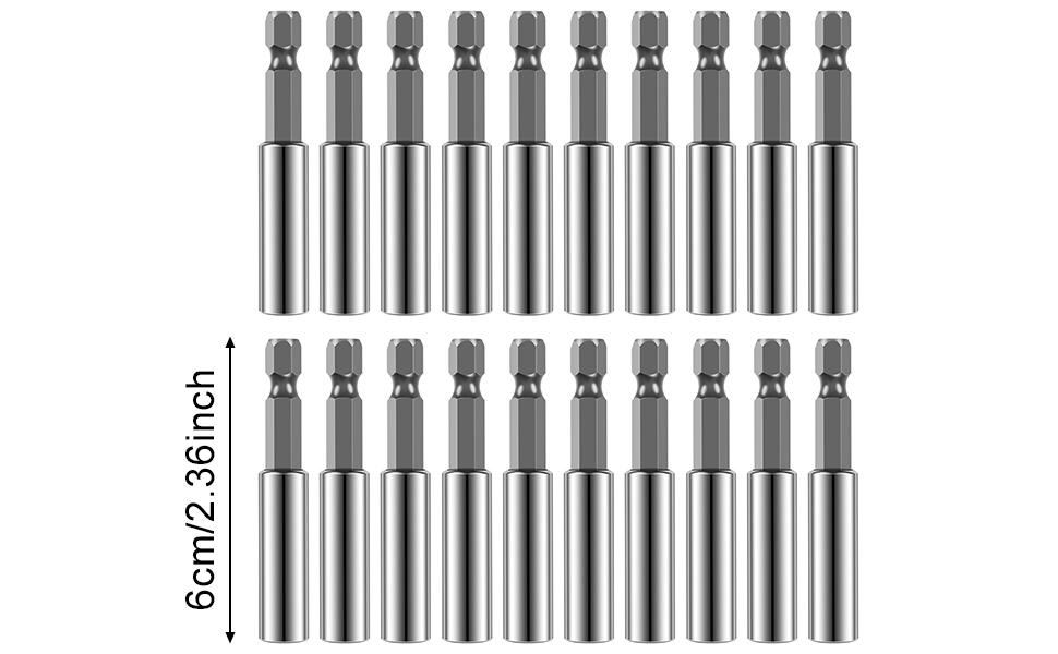 20Pcs Extension Socket Drill Bit, 1/4 Inches Hex Shank Carbon