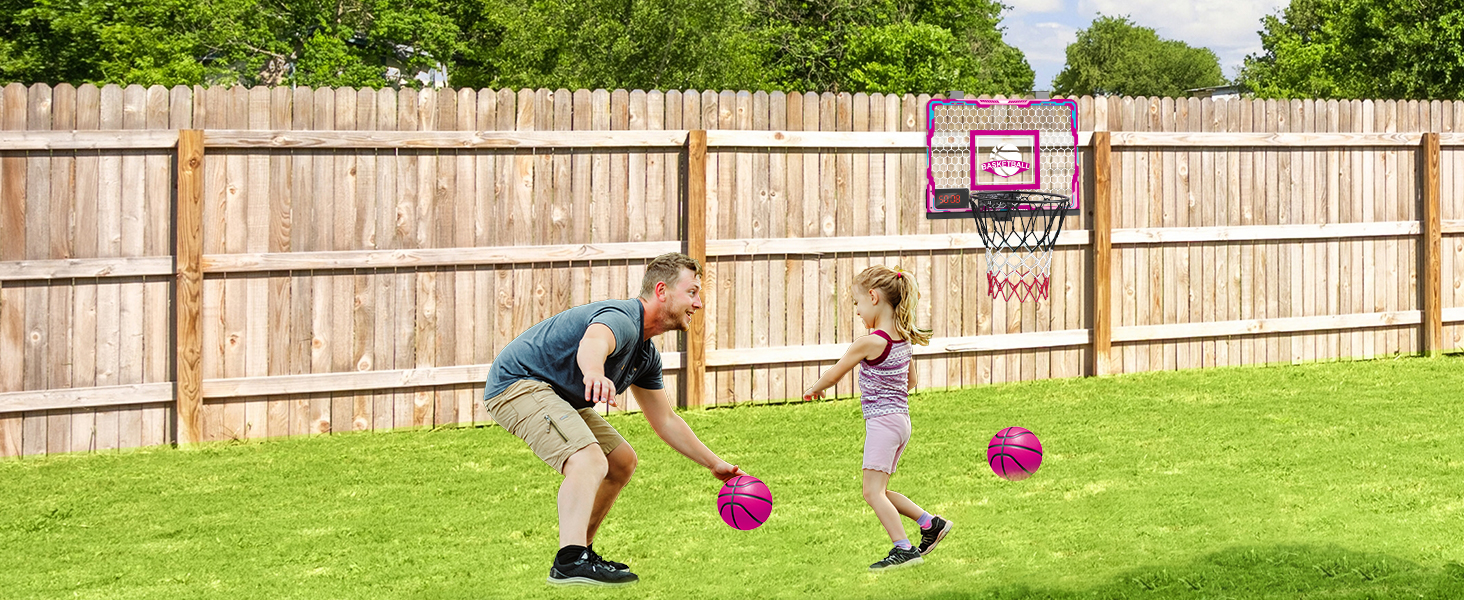 VATOS Basketball Hoop for Girls Indoor, Pink Basketball