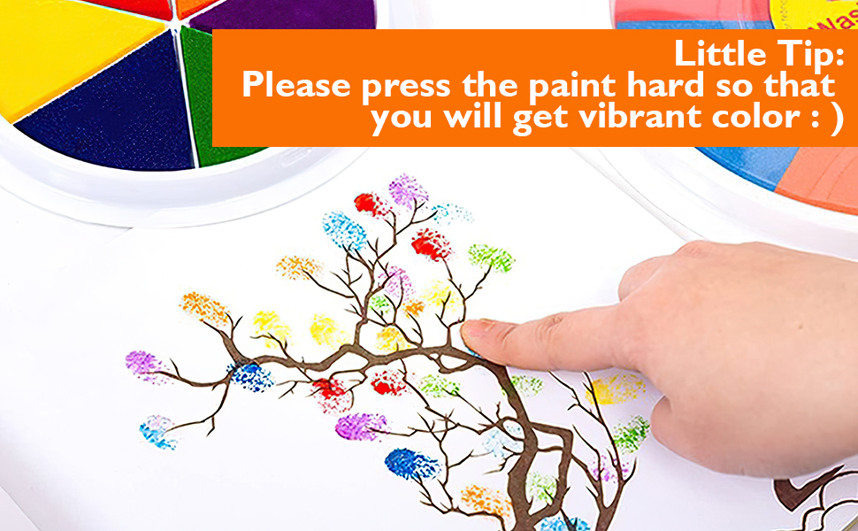 AM ANNA Funny Finger Painting Kit and Book, 25 Color Washable Finger