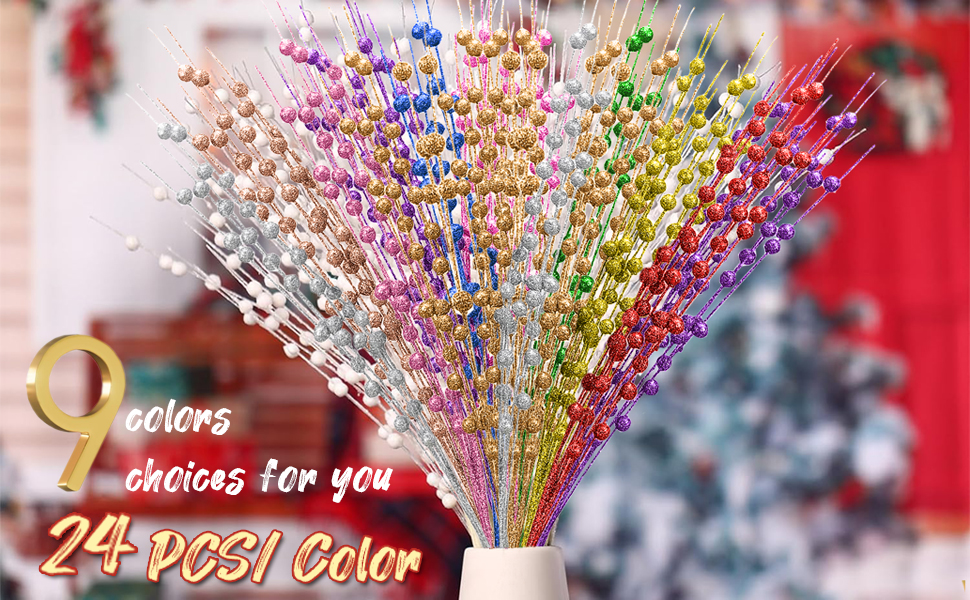 YOSICHY Christmas Tree Picks and Sprays,White Christmas